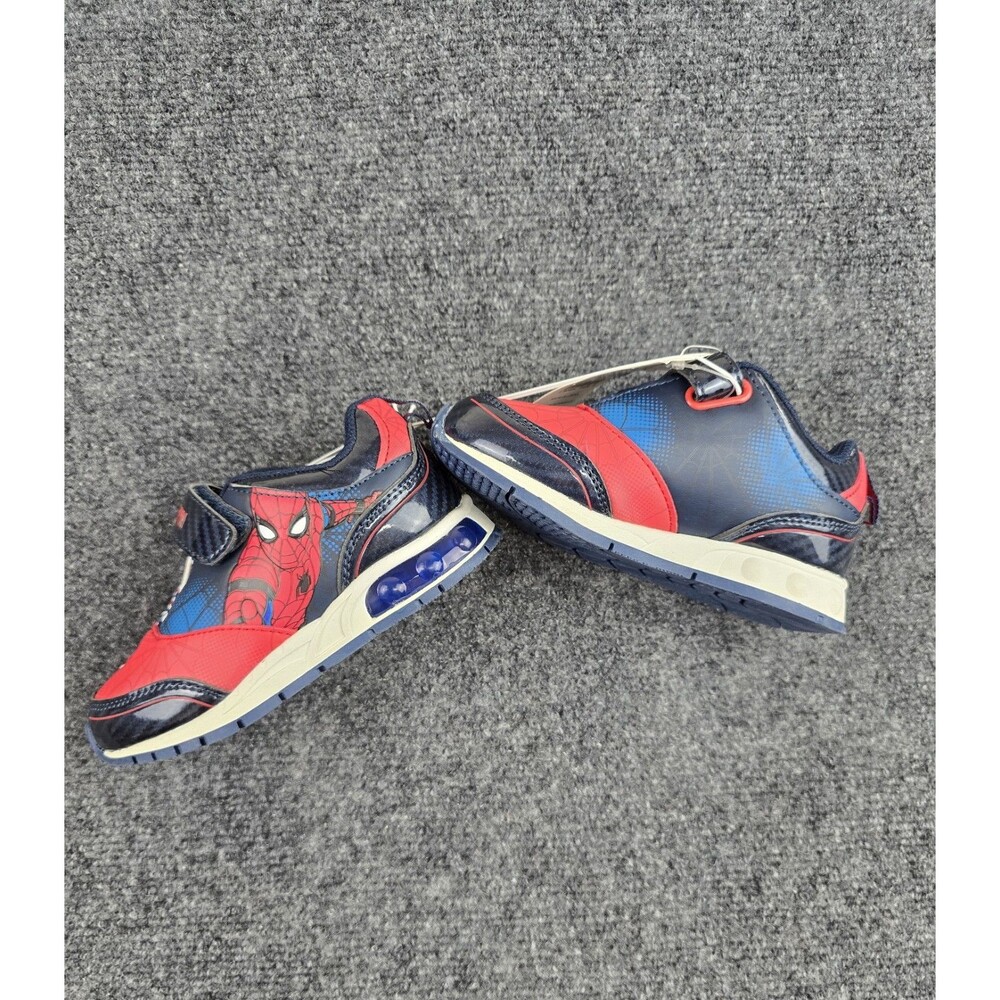 Marvel Spider-Man Boys Sneaker US 9 Blue Red Non-Slip Hook & Loop